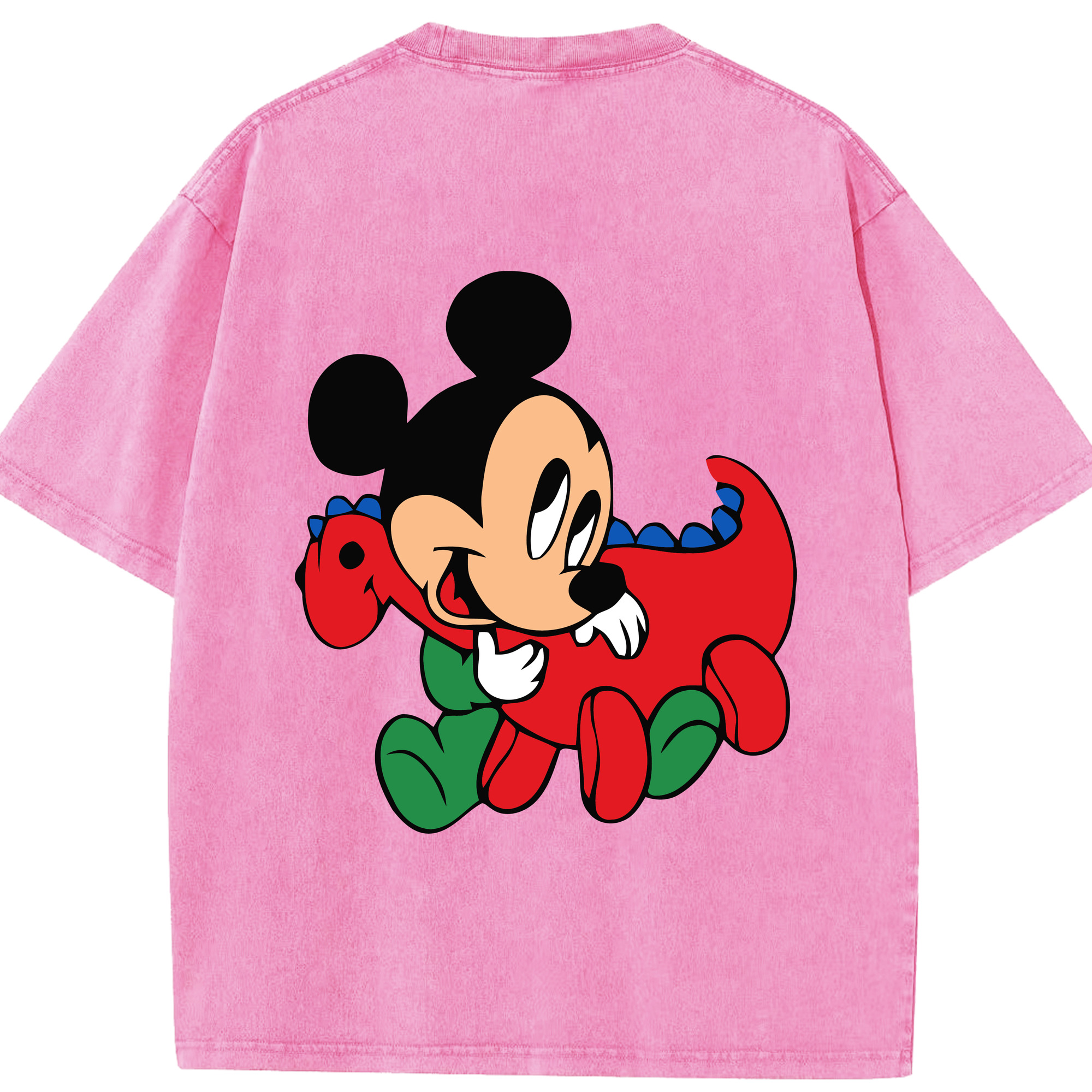 （画像用） ミッキーマウス Mickey Mouse 綿100% ヴィンテージ風 半袖Tシャツ（背面プリント）